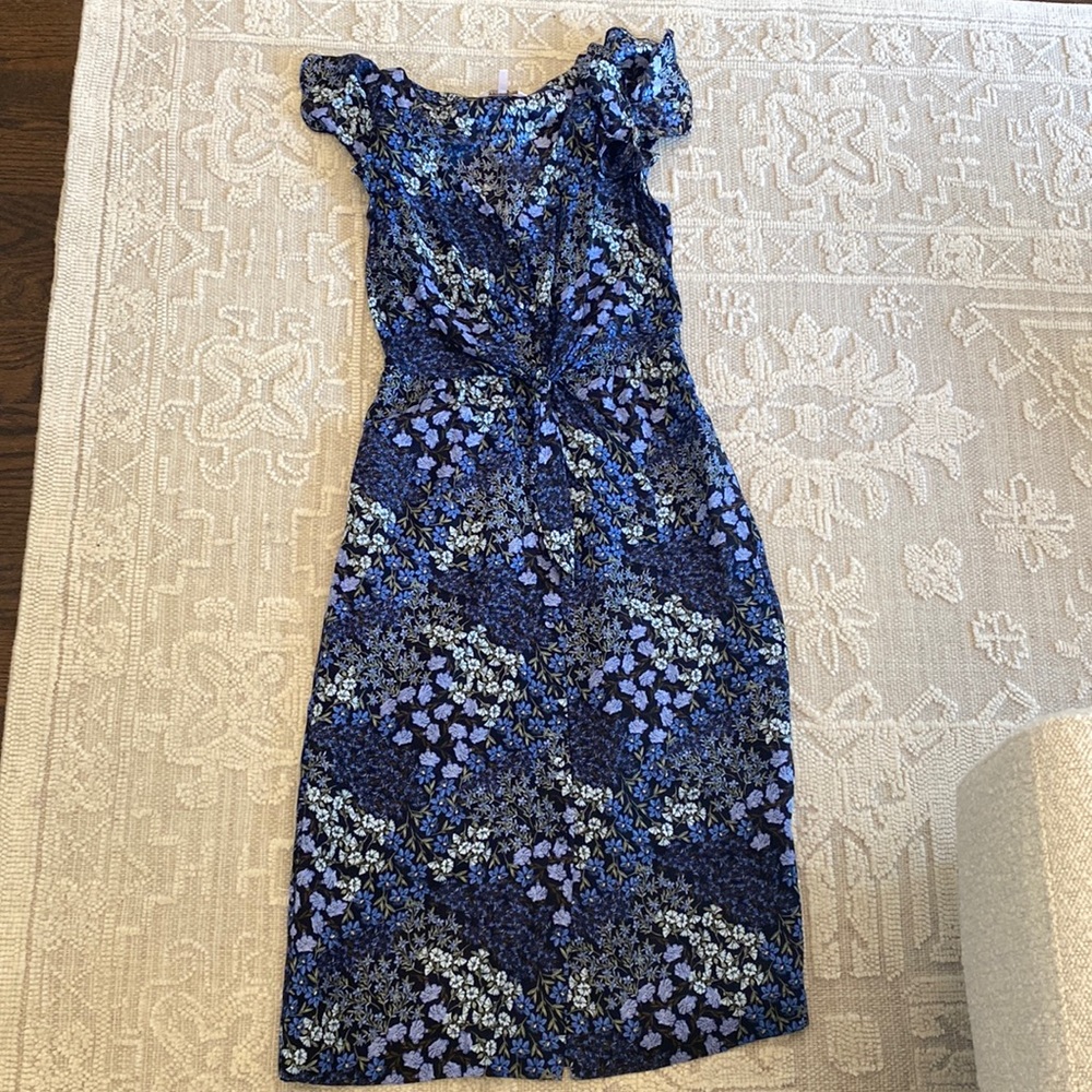 Rebecca Taylor Ava Floral Tie Waist Midi Dress sz 2